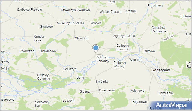 mapa Zgliczyn Pobodzy, Zgliczyn Pobodzy na mapie Targeo